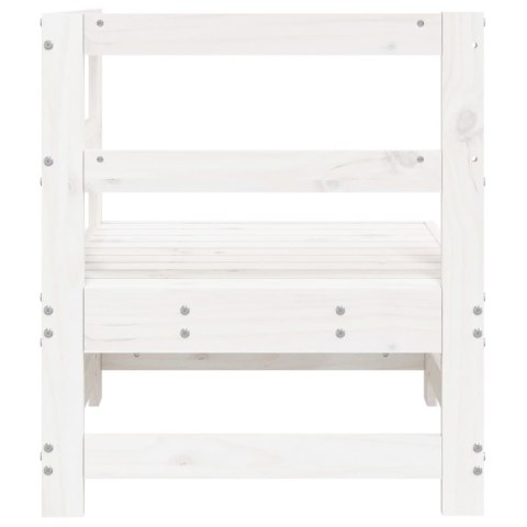 Ogrodowa sofa narożna, biała, lite drewno sosnowe