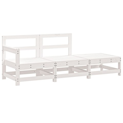 3-cz. zestaw mebli ogrodowych, biały, lite drewno sosnowe