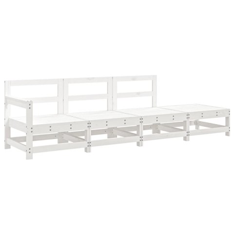 4-cz. zestaw mebli ogrodowych, biały, lite drewno sosnowe