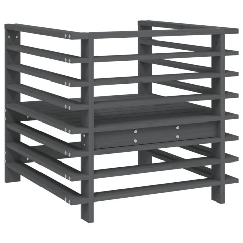 Krzesła ogrodowe, 2 szt., szare, lite drewno sosnowe