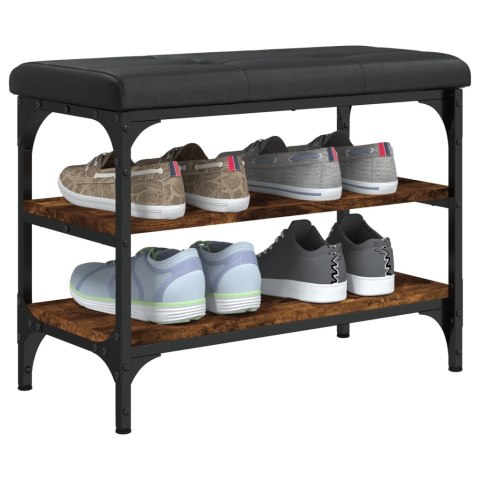 Ławka na buty, przydymiony dąb, 62x32x47 cm