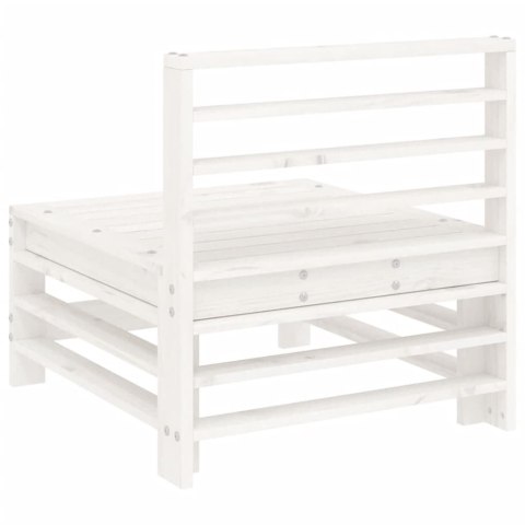 Ogrodowa sofa środkowa, biała, lite drewno sosnowe