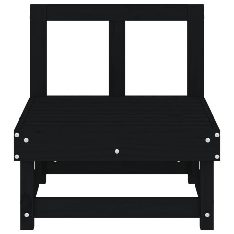 Ogrodowe siedziska środkowe, czarne, 2 szt., lita sosna