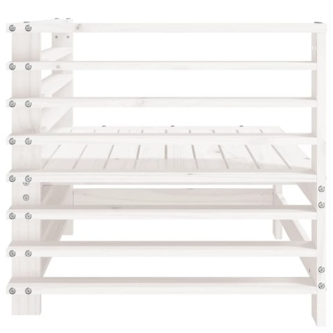 Ogrodowe sofy narożne, 2 szt., białe, lite drewno sosnowe