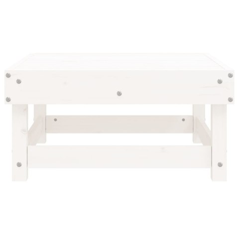 Podnóżek ogrodowy, biały, lite drewno sosnowe