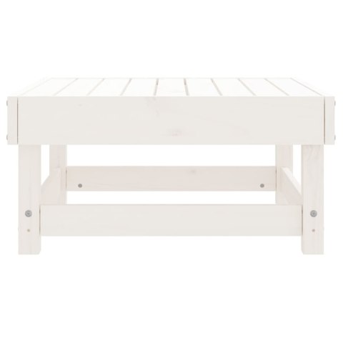 Podnóżek ogrodowy, biały, lite drewno sosnowe