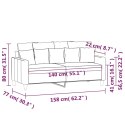 Sofa 2-osobowa, brązowa, 140 cm, tapicerowana aksamitem