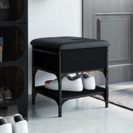 Ławka na buty, czarna, 42x42x45 cm, materiał drewnopochodny