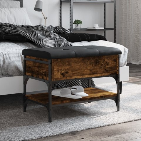 Ławka na buty, przydymiony dąb, 62x42x45 cm