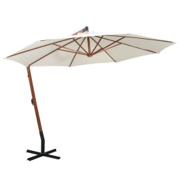 Parasol ogrodowy wiszący, 350 cm, drewniany, biały