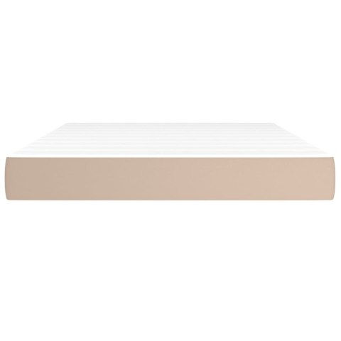 Materac kieszeniowy, cappuccino, 140x190x20 cm, sztuczna skóra