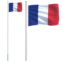 Flaga Francji z masztem, 6,23 m, aluminium