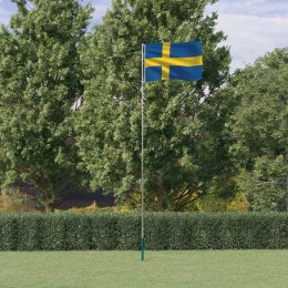 Flaga Szwecji z masztem, 5,55 m, aluminium
