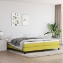 Łóżko kontynentalne z materacem, zielone, tkanina, 200x200 cm