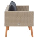 2-osobowa sofa ogrodowa z poduszkami, rattan PE, beż