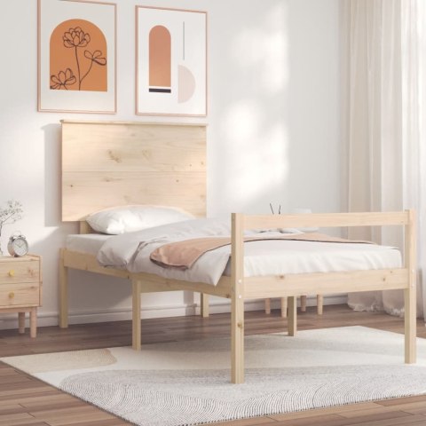 Łóżko dla seniora, rama z wezgłowiem, 100x200 cm, lite drewno