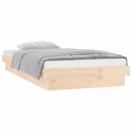 Rama łóżka z LED, 90x190 cm, pojedyncza, lite drewno