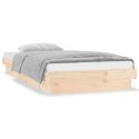 Rama łóżka z LED, 90x190 cm, pojedyncza, lite drewno