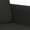 Sofa 3-osobowa, czarna, 180 cm, tapicerowana tkaniną