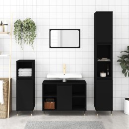 3-cz zestaw mebli łazienkowych, czarny, materiał drewnopochodny