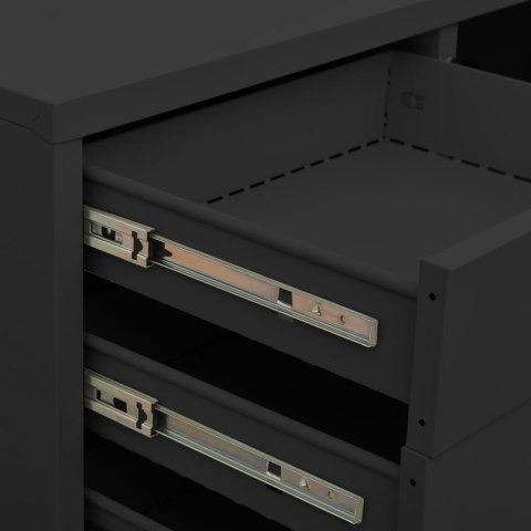 Szafka biurowa z doniczką, antracytowa, 90x40x125 cm, stalowa