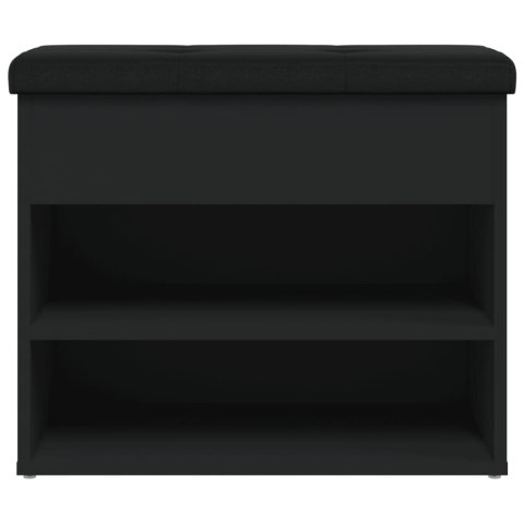 Ławka na buty, czarna, 62x32x50 cm, materiał drewnopochodny