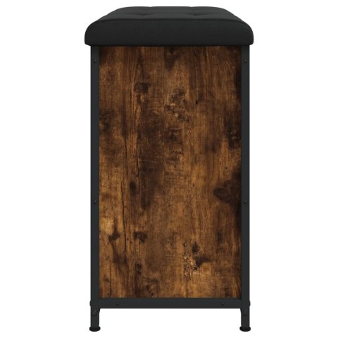 Ławka na buty z uchylaną szufladą, przydymiony dąb, 62x32x56 cm