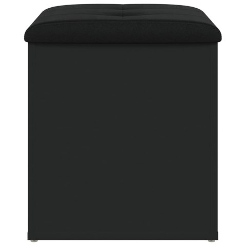 Ławka ze schowkiem, czarna, 42x42x45cm, materiał drewnopochodny