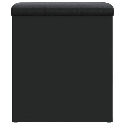 Ławka ze schowkiem, czarna, 42x42x45cm, materiał drewnopochodny