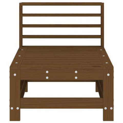 Ogrodowa sofa środkowa, miodowy brąz, lite drewno sosnowe