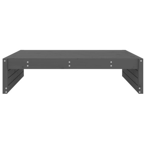 Podnóżek ogrodowy, szary, 120x80 cm, lite drewno sosnowe