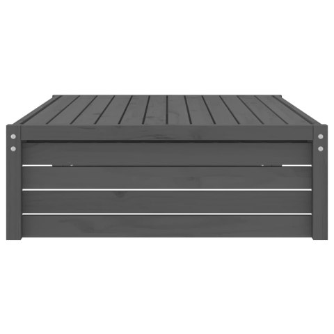 Podnóżek ogrodowy, szary, 120x80 cm, lite drewno sosnowe