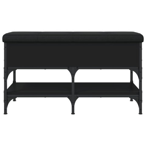 Ławka na buty, czarna, 82x42x45 cm, materiał drewnopochodny