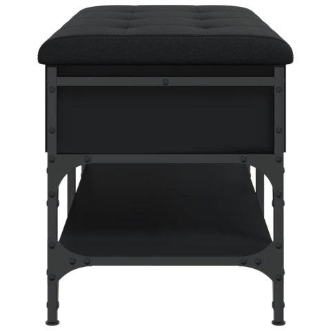 Ławka na buty, czarna, 82x42x45 cm, materiał drewnopochodny