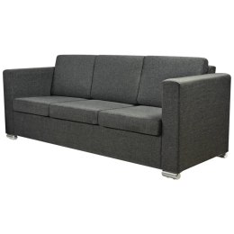 3-osobowa sofa tapicerowana tkaniną, ciemnoszara