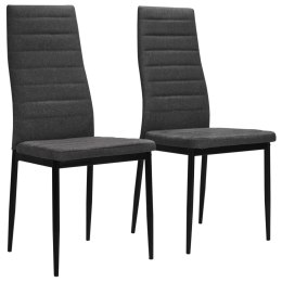 Krzesła stołowe, 2 szt., ciemnoszare, obite tkaniną