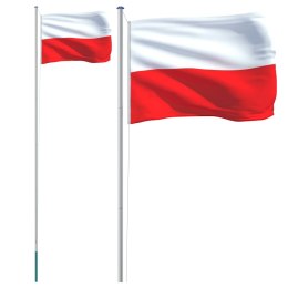 Flaga Polski z masztem, 6,23 m, aluminium