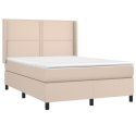 Łóżko kontynentalne, materac i LED cappuccino 140x190 cm