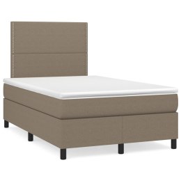 Łóżko kontynentalne z materacem, taupe, tkanina, 120x200 cm