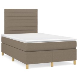 Łóżko kontynentalne z materacem, taupe, tkanina, 120x200 cm