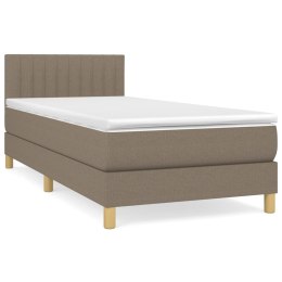 Łóżko kontynentalne z materacem, taupe, tkanina, 80x200 cm