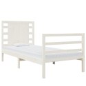 Rama łóżka, biała, lite drewno sosnowe, 75x190 cm, pojedyncza