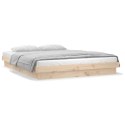 Rama łóżka z LED, 140x190 cm, lite drewno