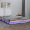 Rama łóżka z LED, 180x200 cm, Super King, lite drewno