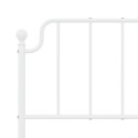 Metalowa rama łóżka z wezgłowiem i zanóżkiem, biała, 150x200 cm