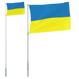 Flaga Ukrainy z masztem, 5,55 m, aluminium