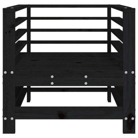 Krzesła ogrodowe, 2 szt., czarne, lite drewno sosnowe