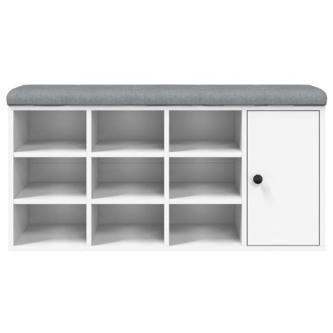 Ławka na buty, biała, 102x32x50 cm, materiał drewnopochodny