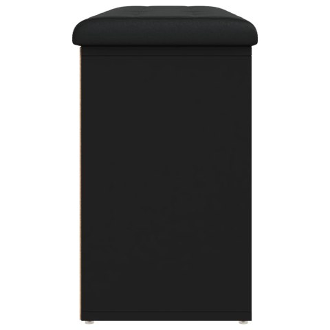 Ławka na buty, czarna, 102x32x50 cm, materiał drewnopochodny