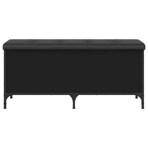 Ławka ze schowkiem, czarna, 102x42x45 cm